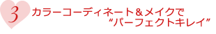 3.カラーコーディネート&メイクで「パーフェクト キレイ」 ～あなたにあったカラー&ナチュラルメイクアップ